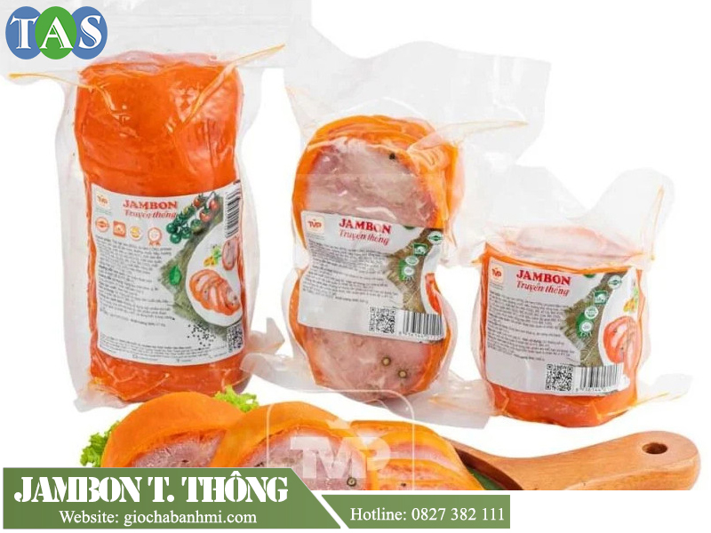 thịt jambon có lớp da màu đỏ bao bọc phía ngoài thường hay được gọi là thịt da bao đỏ