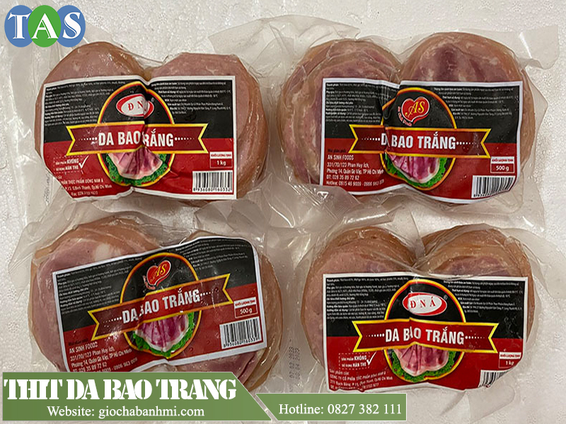 thịt da bao trắng loại 1 xắt lát sẵn nhãn hiệu Đông Nam Á 