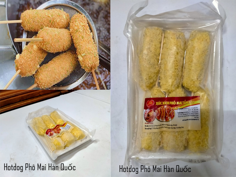 món hotdog phô mai hàn quốc